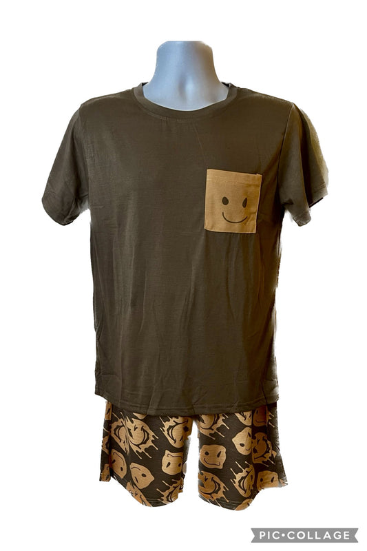 Matching Loungewear Brown Smiley - Men Design