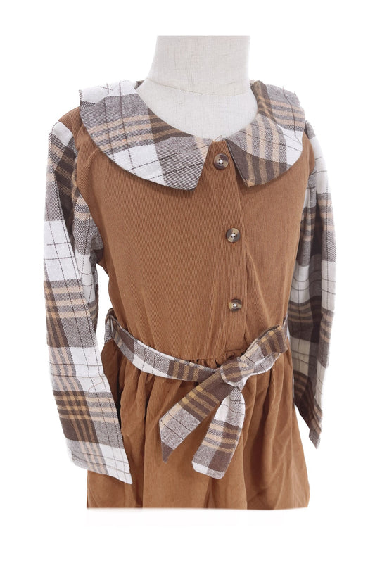 Plaid Doll Dress with Belt